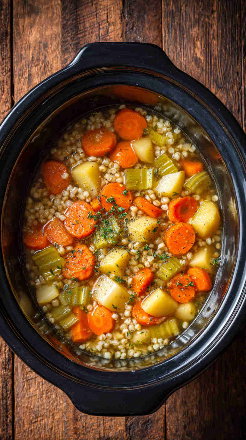 Crockpot Barley and Vegetable Soup