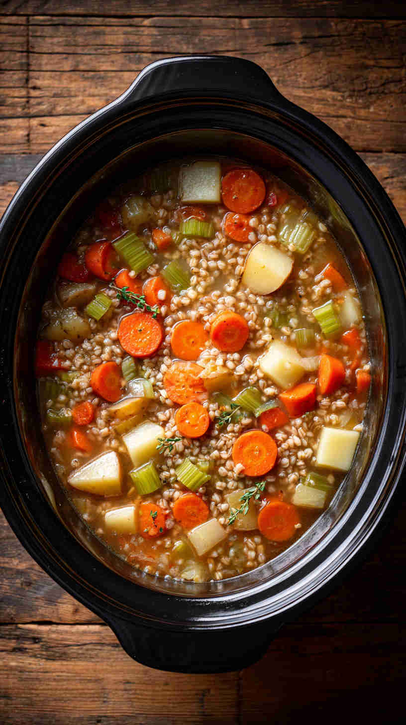 Crockpot Barley and Vegetable Soup