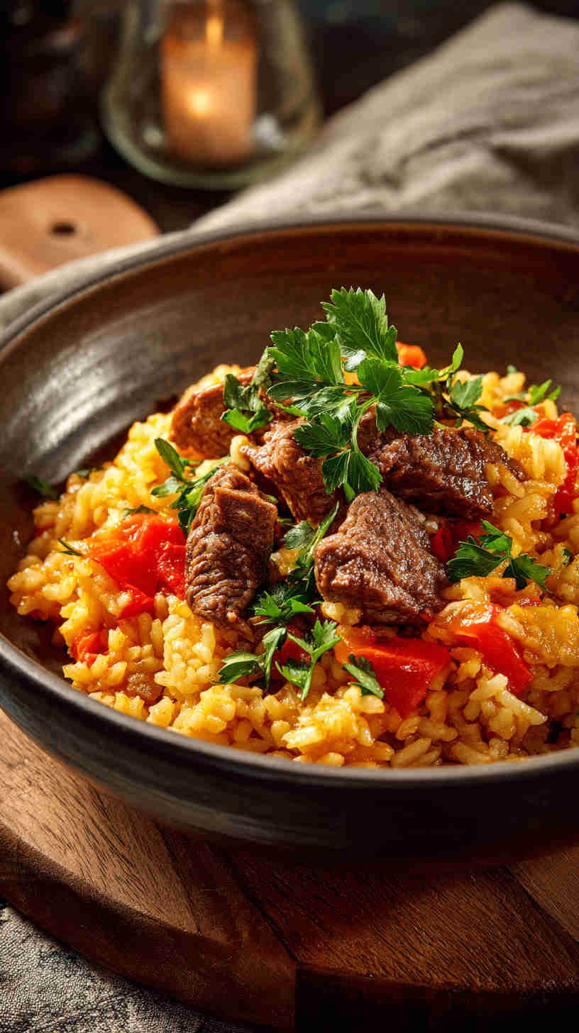 Crockpot Beef and Brown Rice Casserole