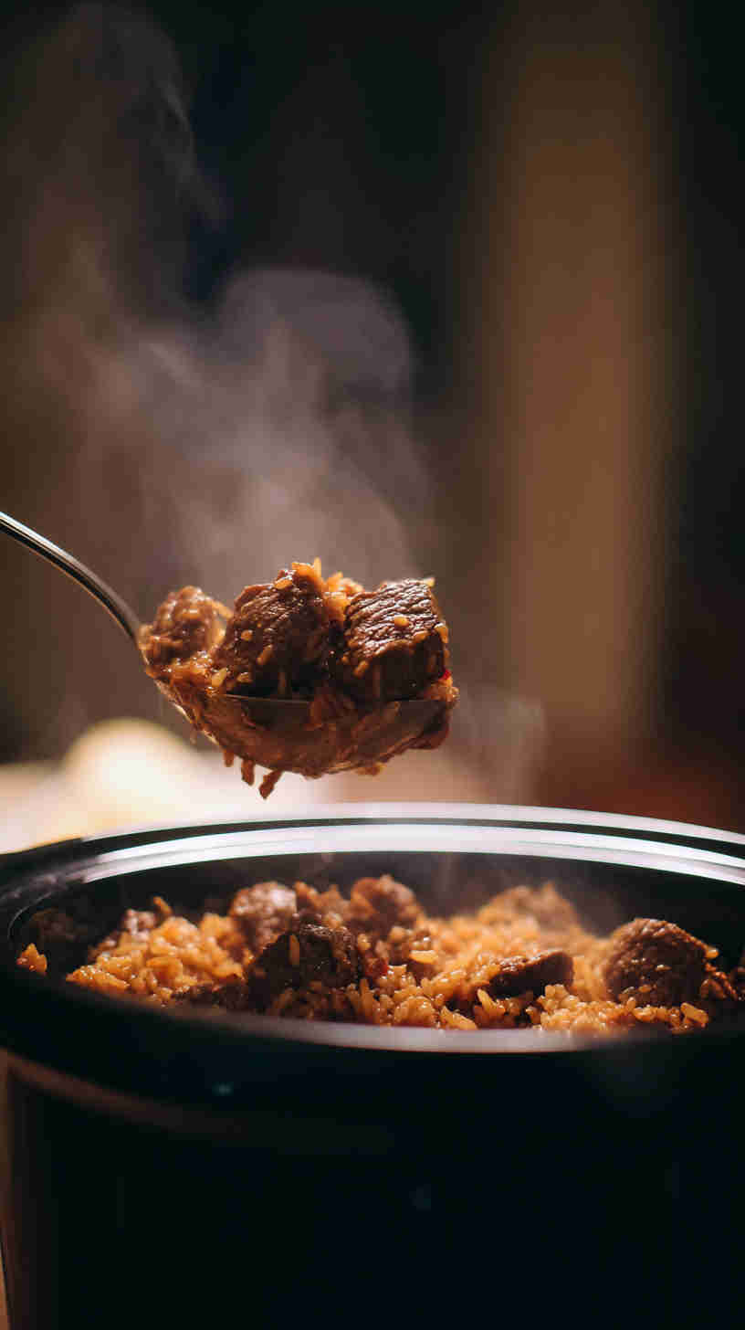 Crockpot Beef and Brown Rice Casserole