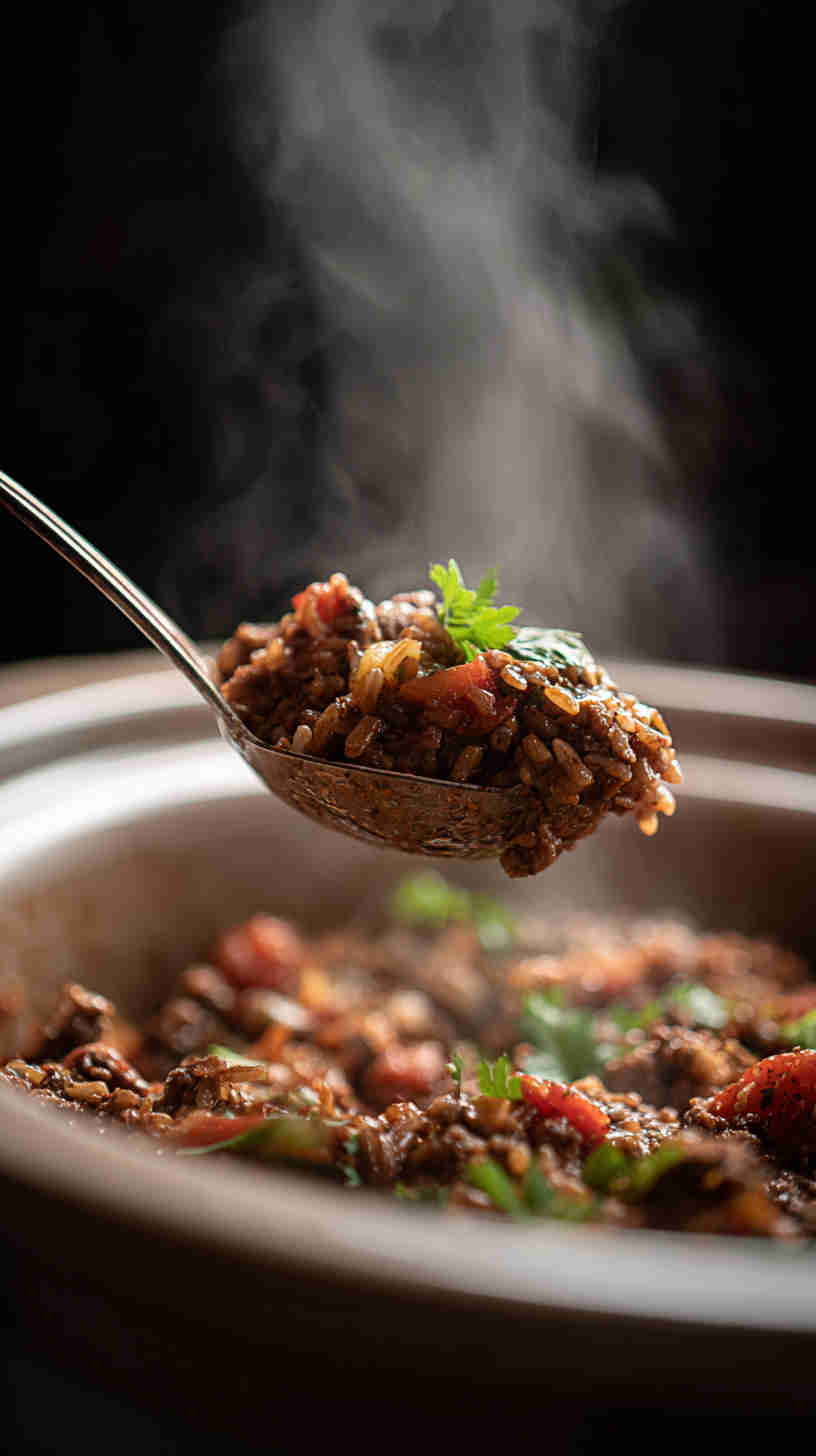 Crockpot Beef and Brown Rice Casserole