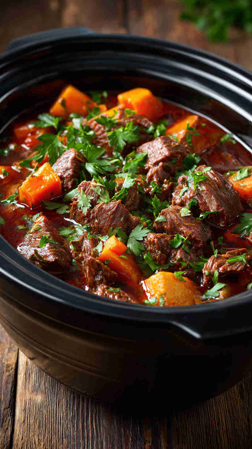 Crockpot Beef and Sweet Potato Stew