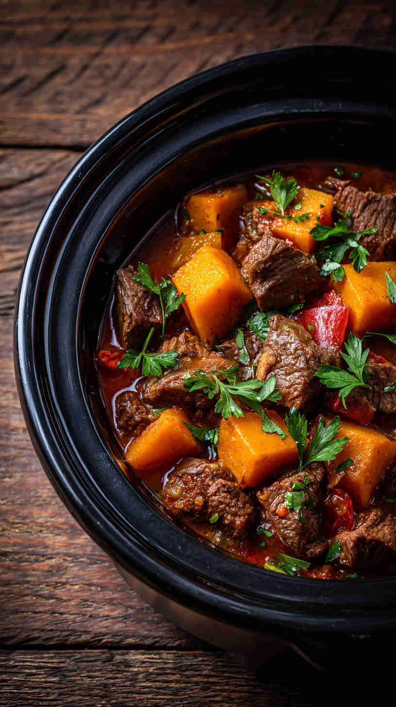 Crockpot Beef and Sweet Potato Stew