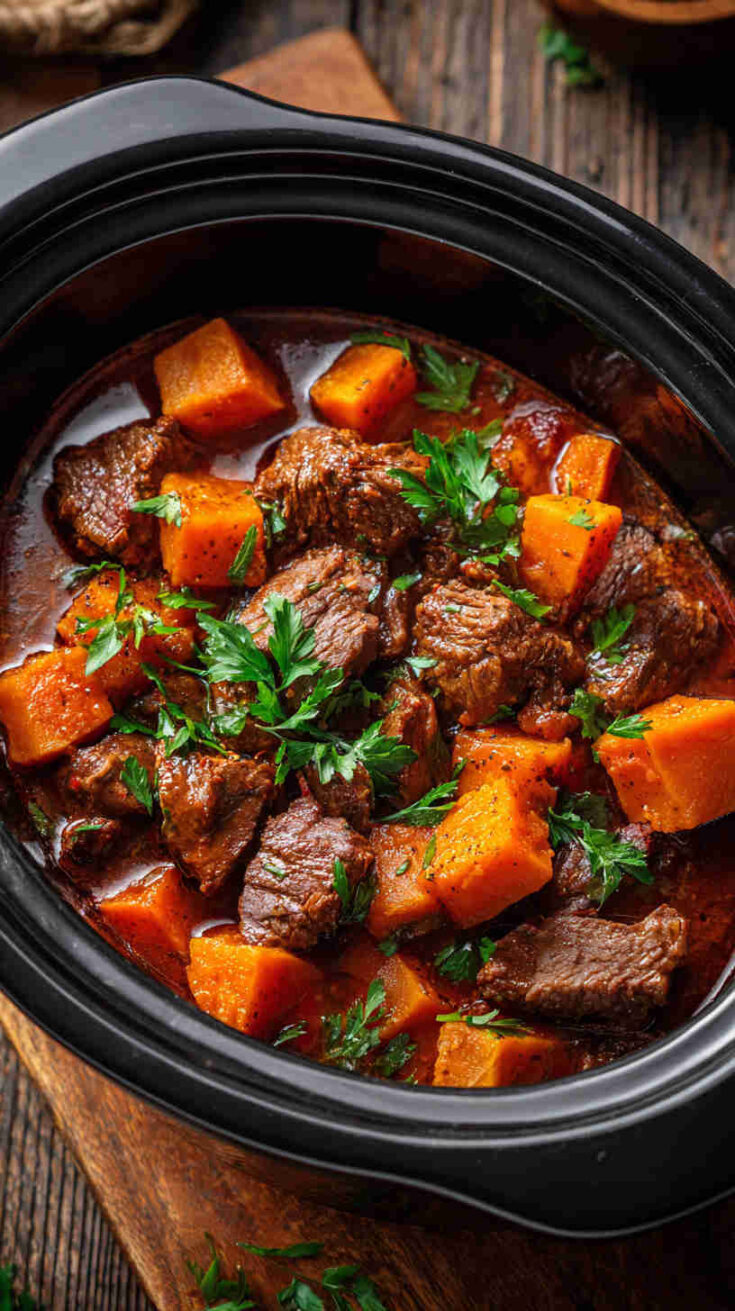 Crockpot Beef and Sweet Potato Stew