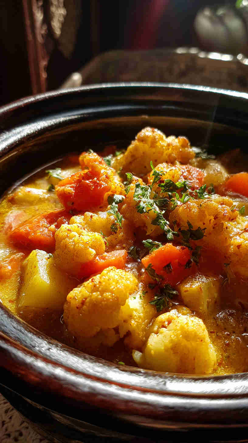 Crockpot Cauliflower Potato Curry Stew