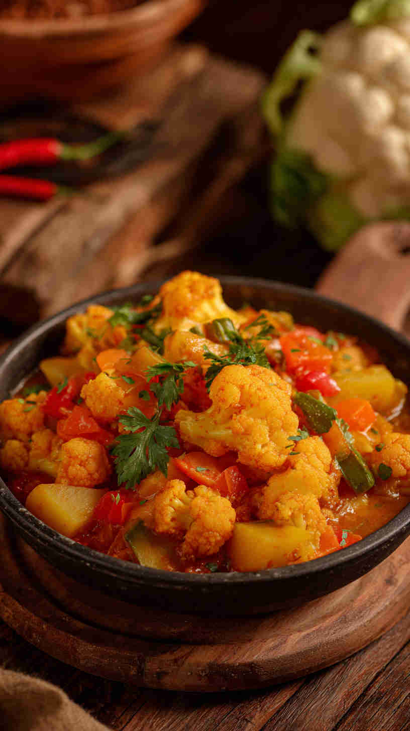Crockpot Cauliflower Potato Curry Stew