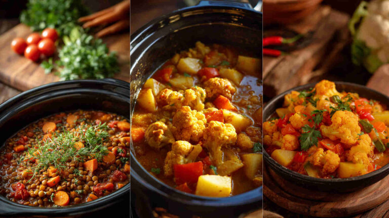 Crockpot Cauliflower Potato Curry Stew