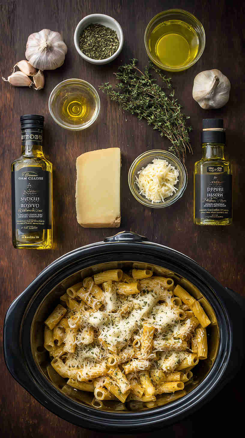 Crockpot Cheesy Baked Ziti
