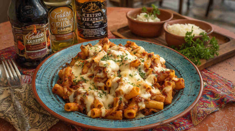 Crockpot Cheesy Baked Ziti
