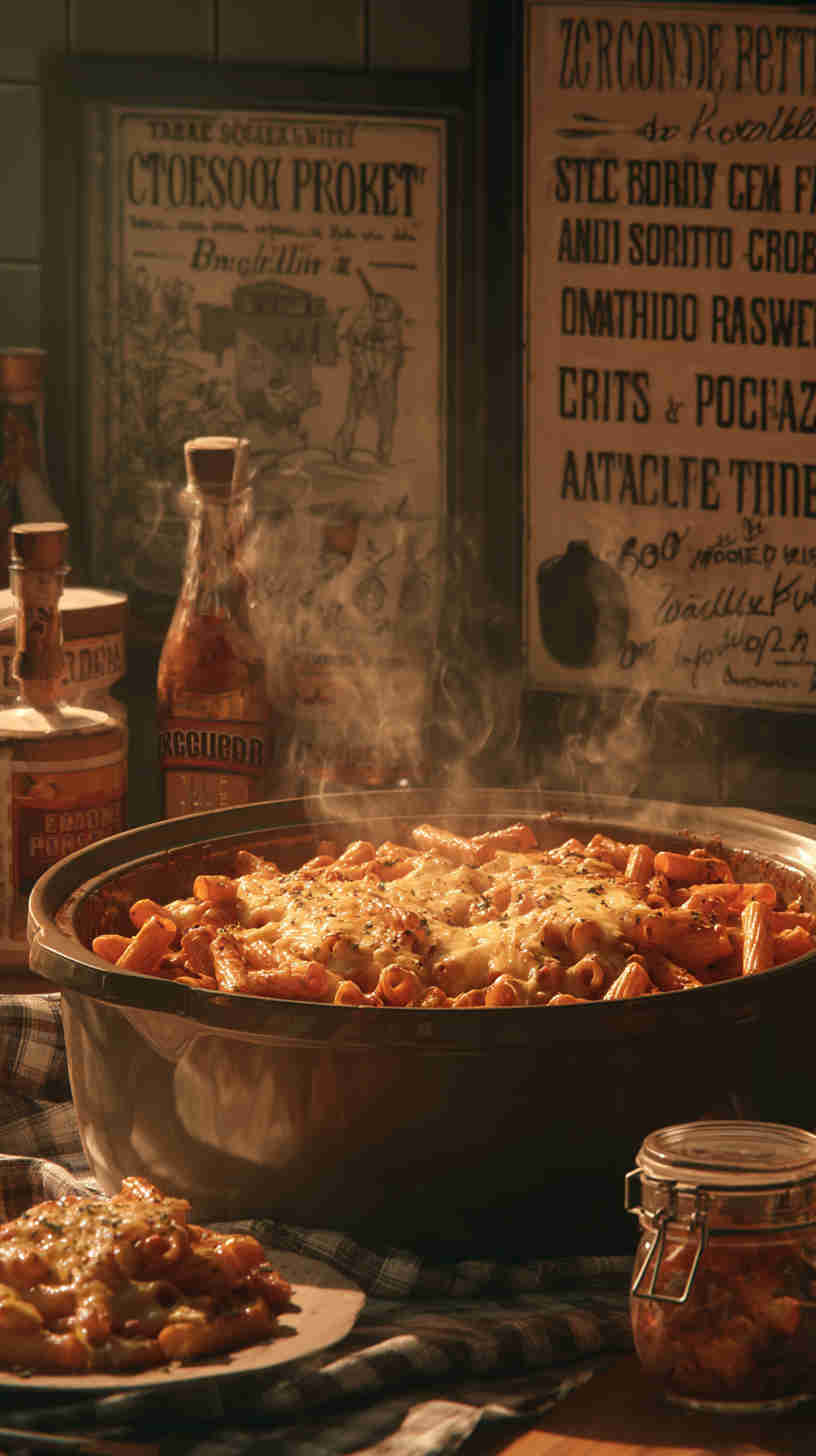 Crockpot Cheesy Baked Ziti