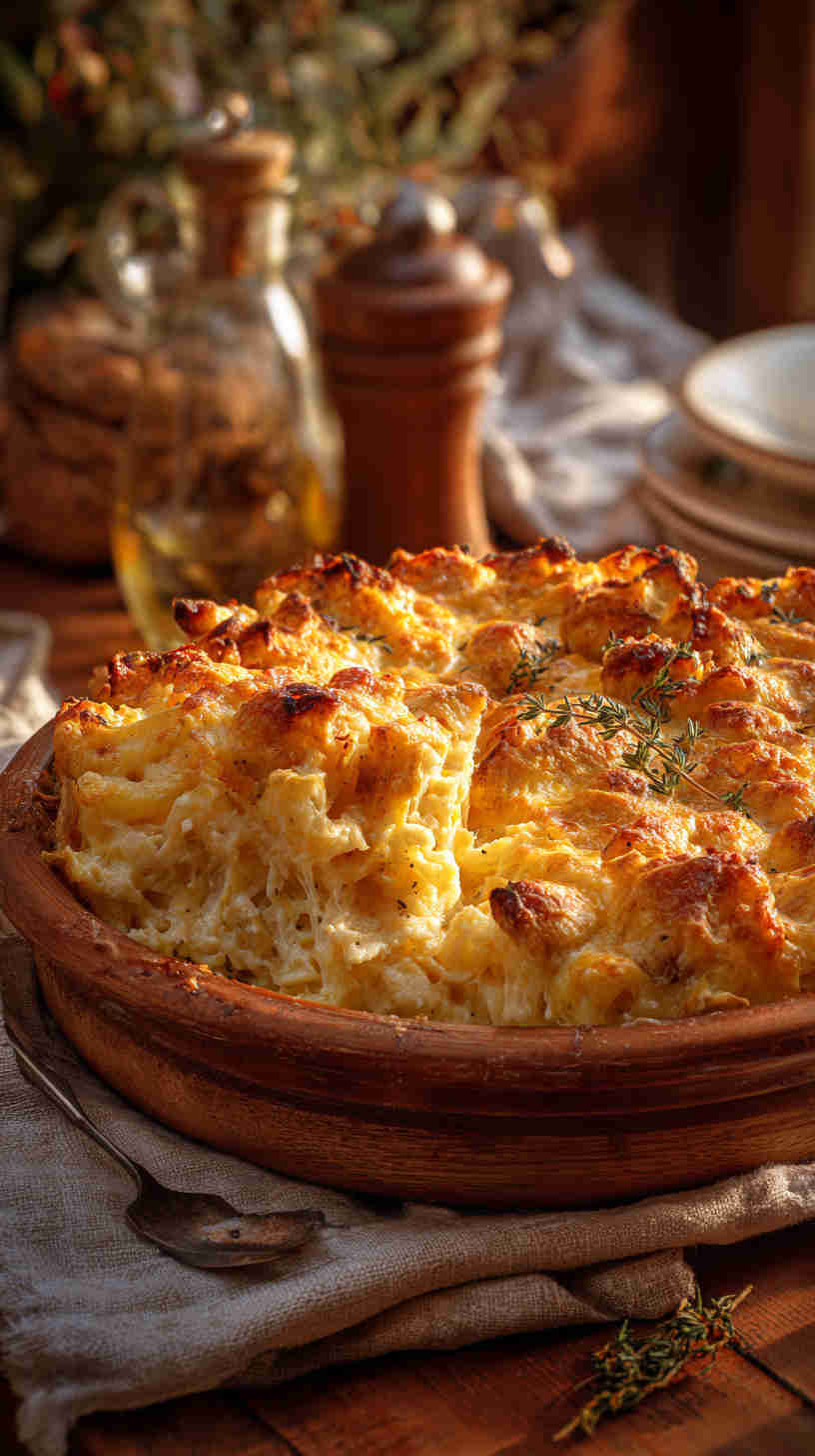 Crockpot Chicken Alfredo Bake