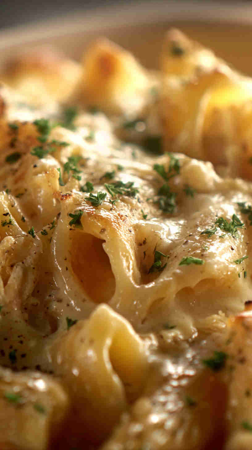 Crockpot Chicken Alfredo Bake