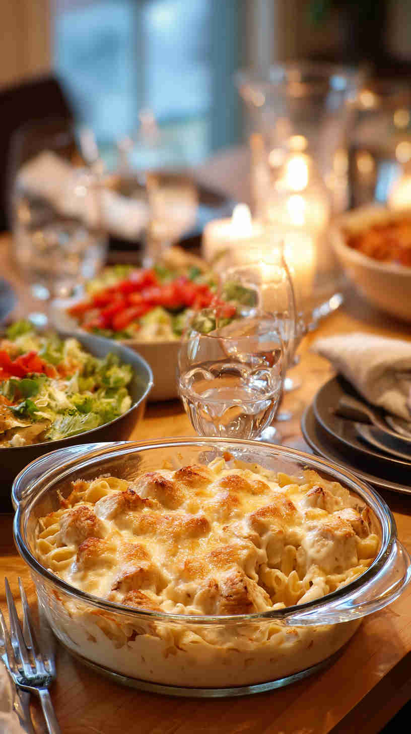 Crockpot Chicken Alfredo Bake