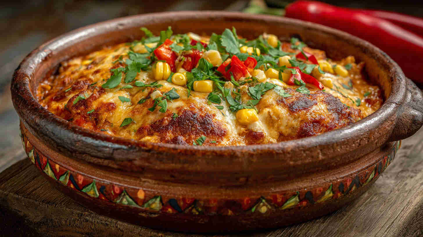 Crockpot Chicken Enchilada Casserole