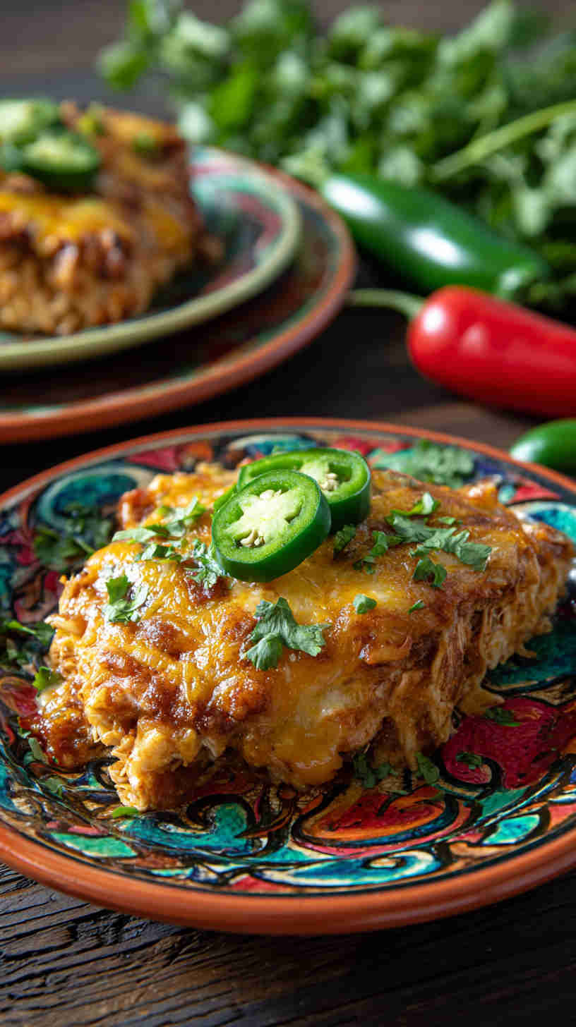 Crockpot Chicken Enchilada Casserole