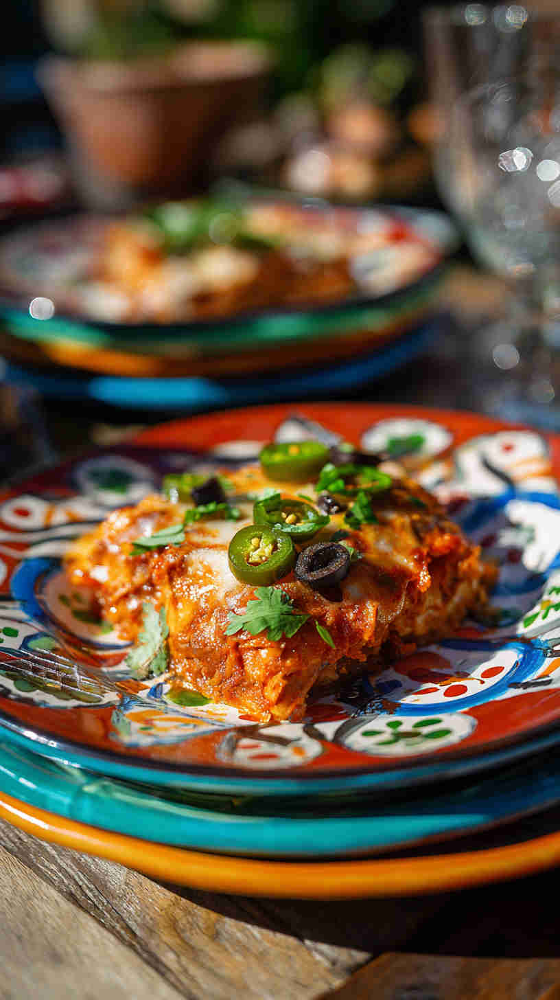 Crockpot Chicken Enchilada Casserole