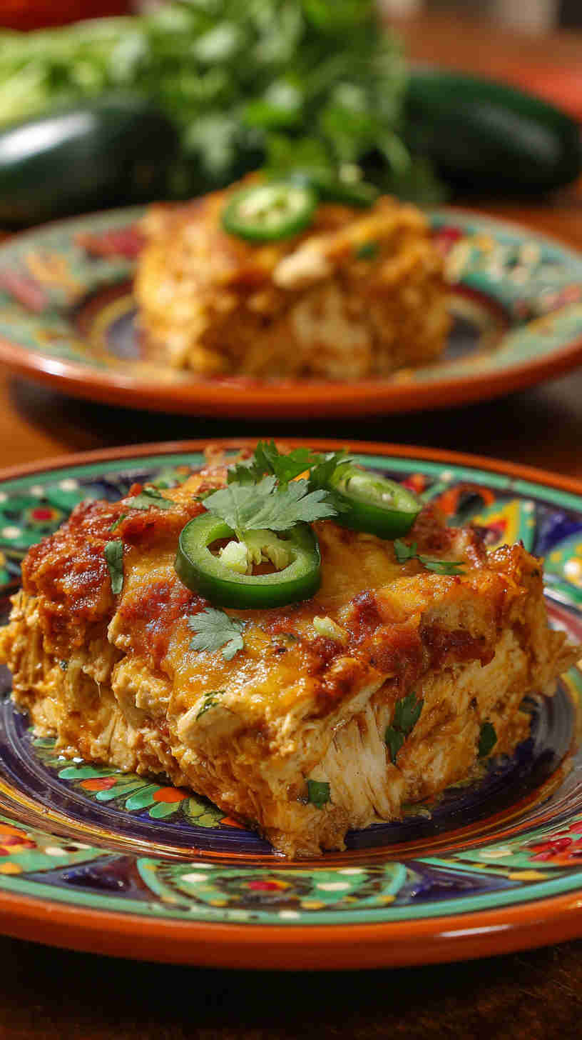 Crockpot Chicken Enchilada Casserole