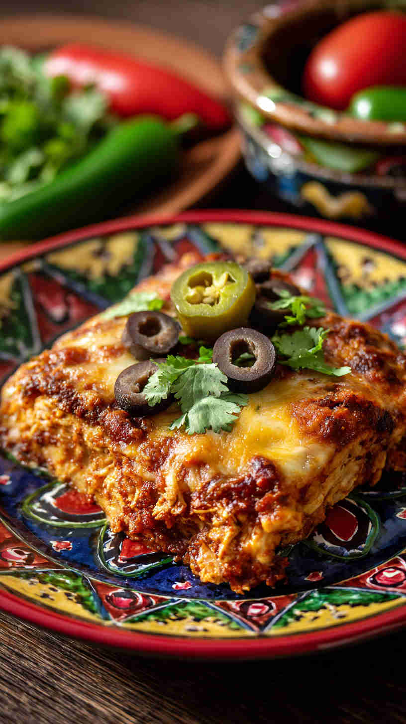 Crockpot Chicken Enchilada Casserole