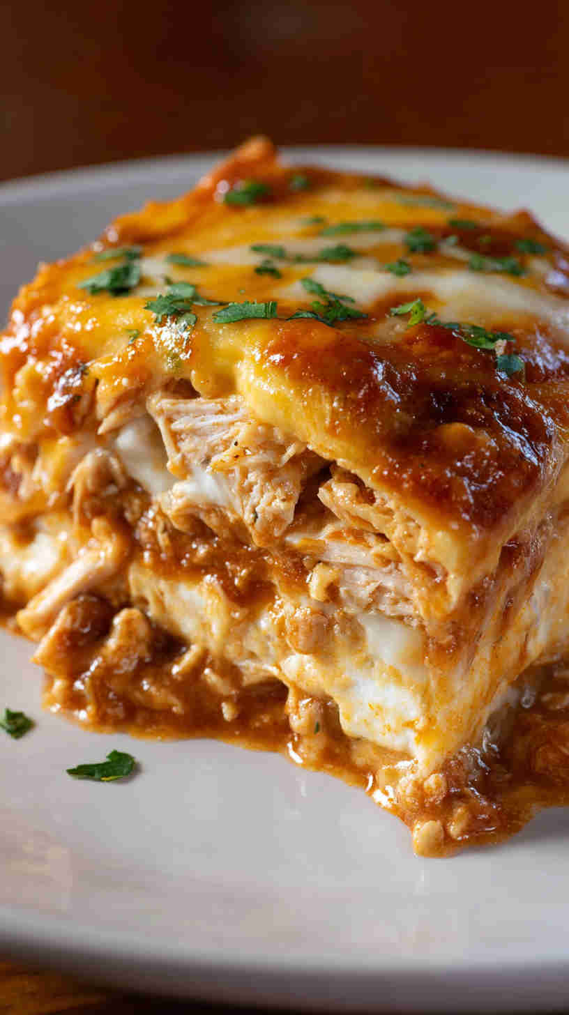 Crockpot Chicken Enchilada Casserole