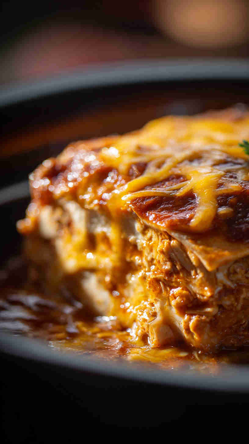 Crockpot Chicken Enchilada Casserole