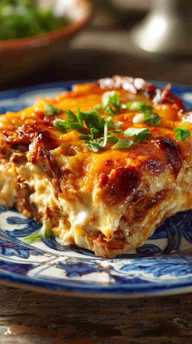 Crockpot Chicken Enchilada Casserole
