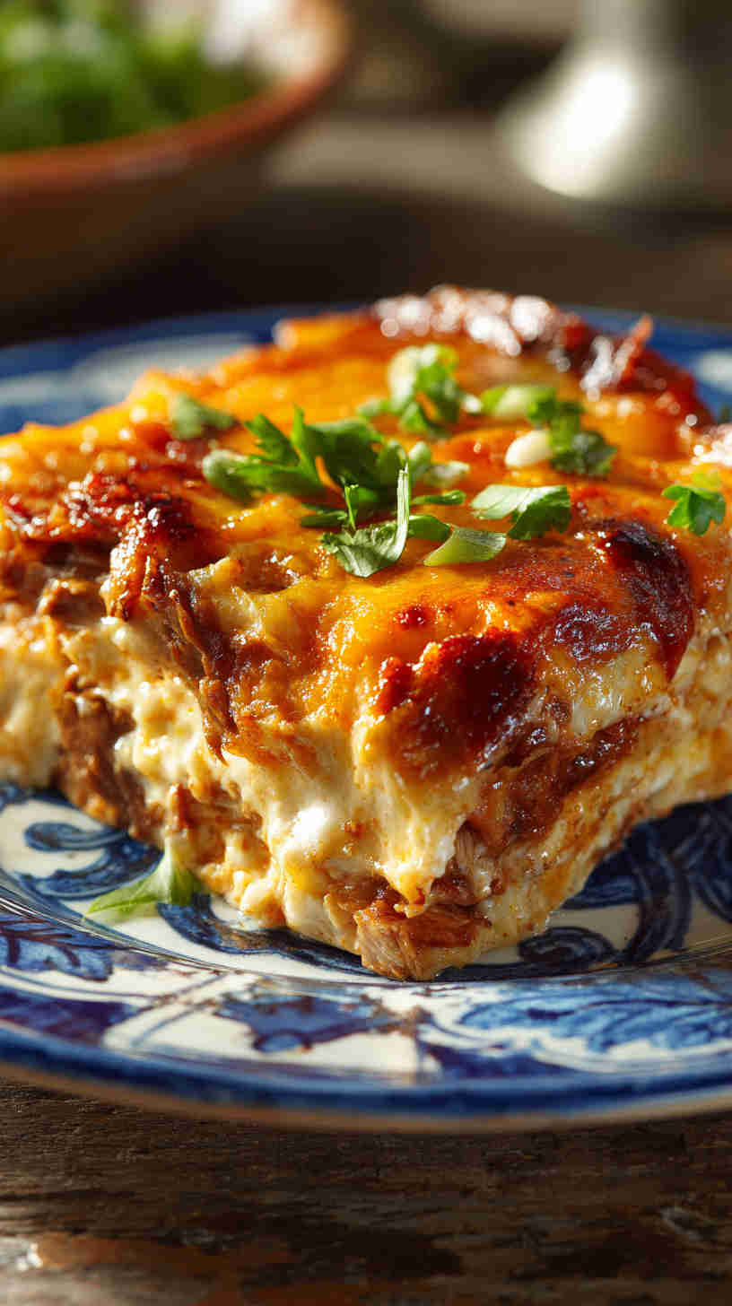 Crockpot Chicken Enchilada Casserole