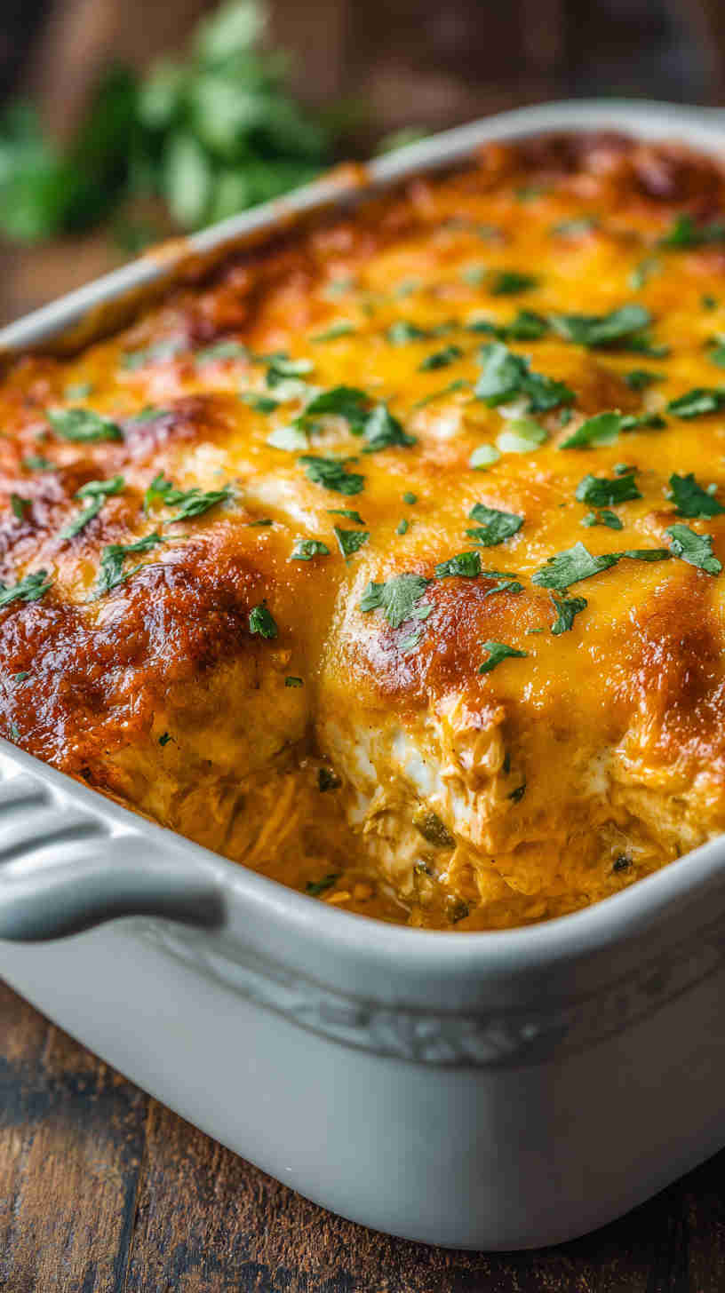 Crockpot Chicken Enchilada Casserole