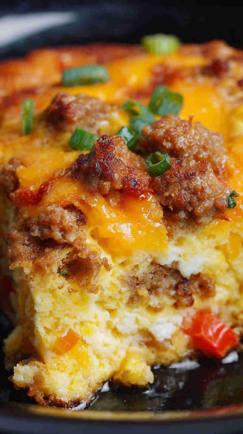 Crockpot Chorizo and Pepper Jack Breakfast Casserole