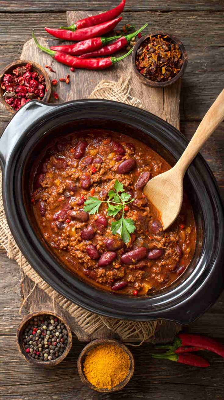 Crockpot Classic Beef and Bean Chili