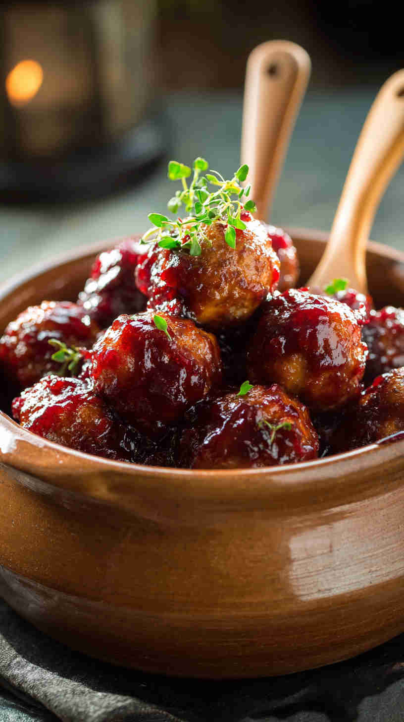 Crockpot Cranberry BBQ Meatballs