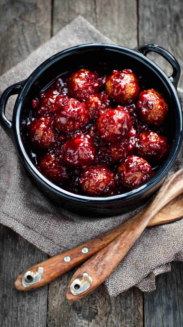Crockpot Cranberry BBQ Meatballs