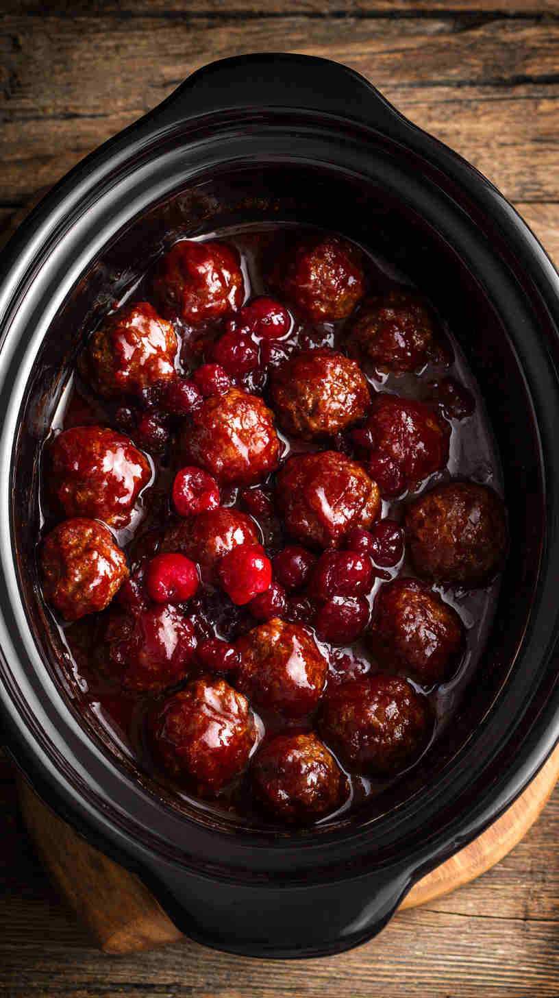 Crockpot Cranberry BBQ Meatballs