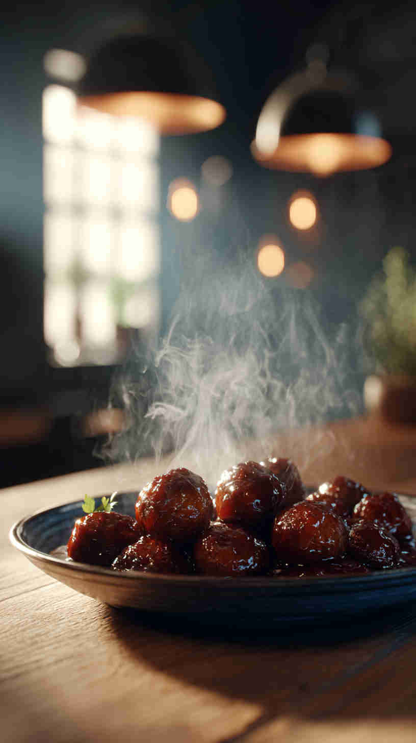 Crockpot Cranberry BBQ Meatballs