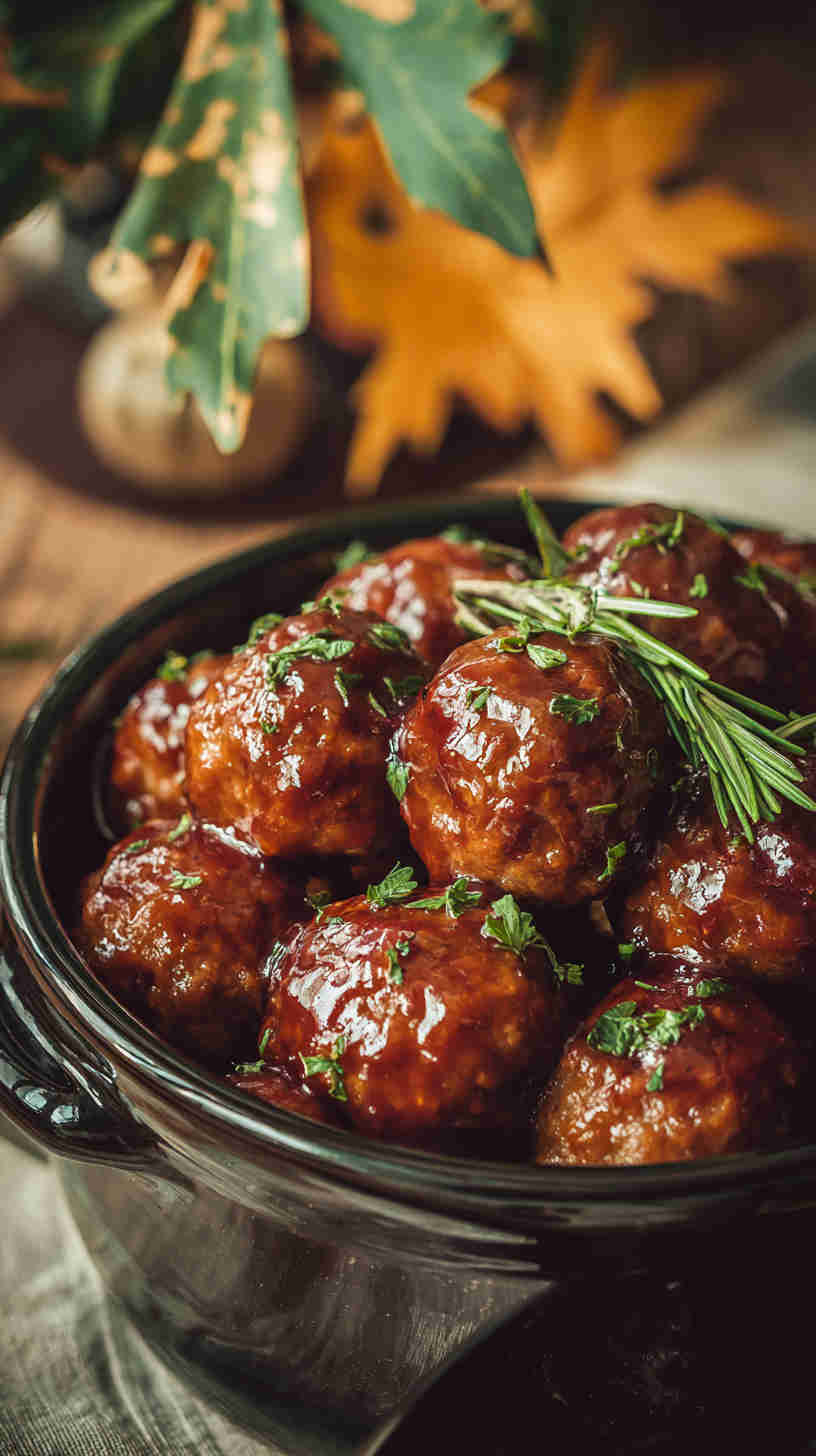 Crockpot Cranberry BBQ Meatballs