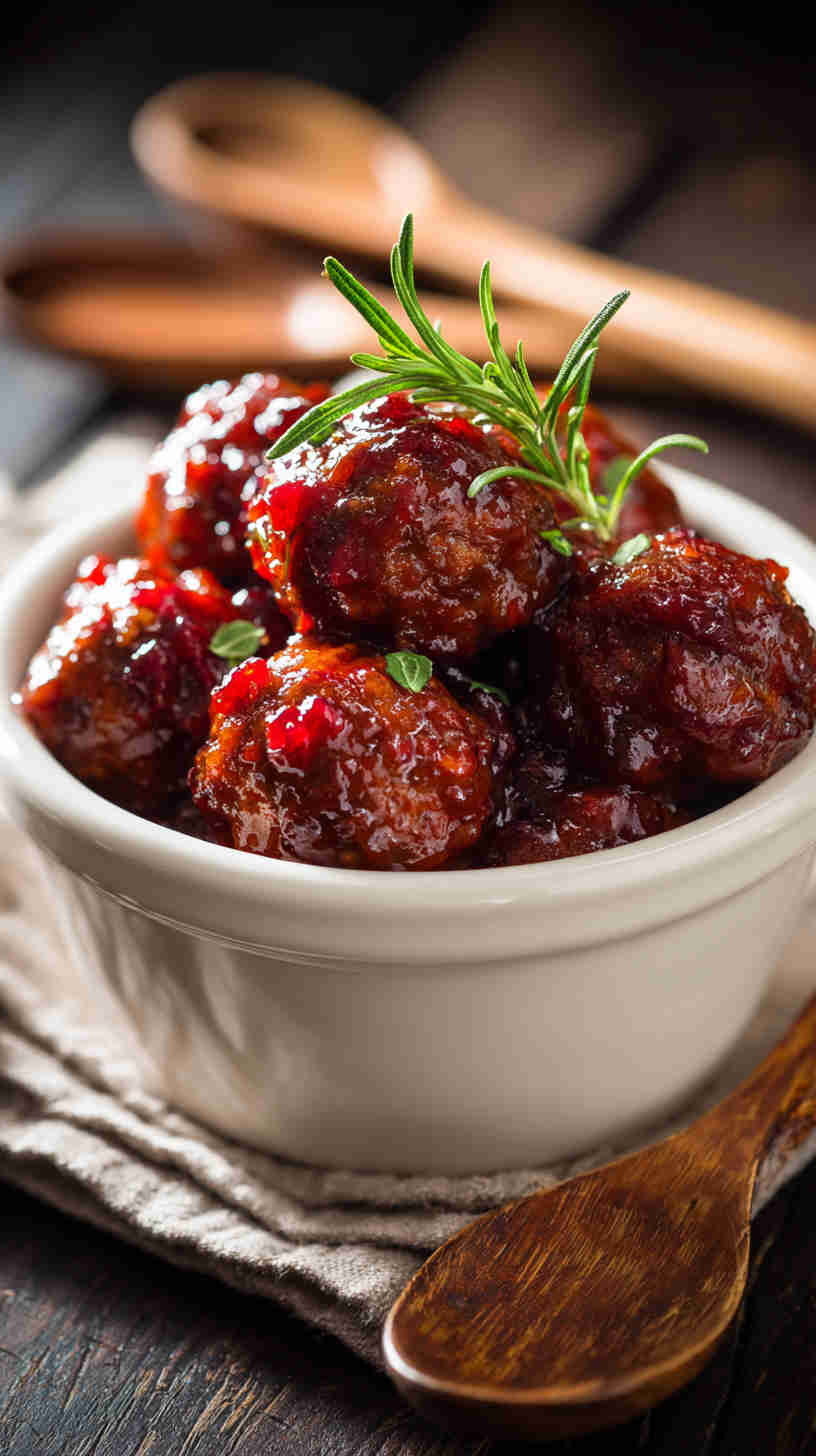 Crockpot Cranberry BBQ Meatballs