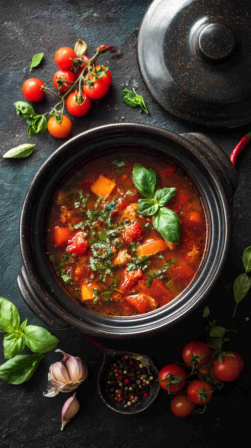 Crockpot Creamy Tomato Basil Soup