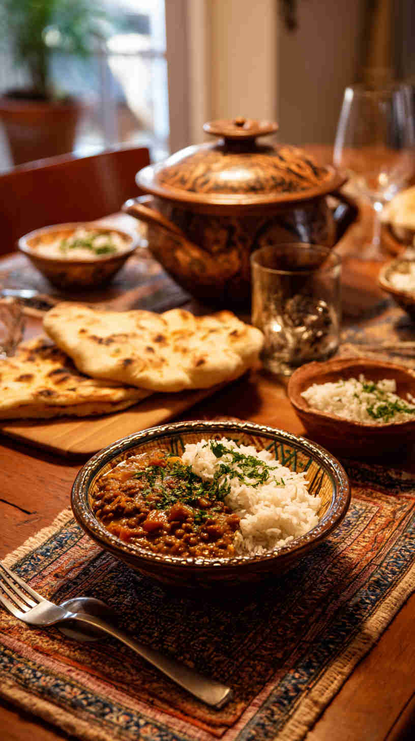 Crockpot Curried Lentils with Rice