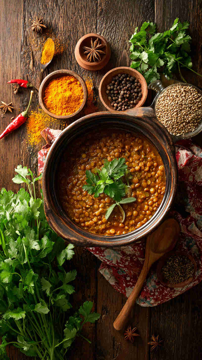 Crockpot Curried Lentils with Rice