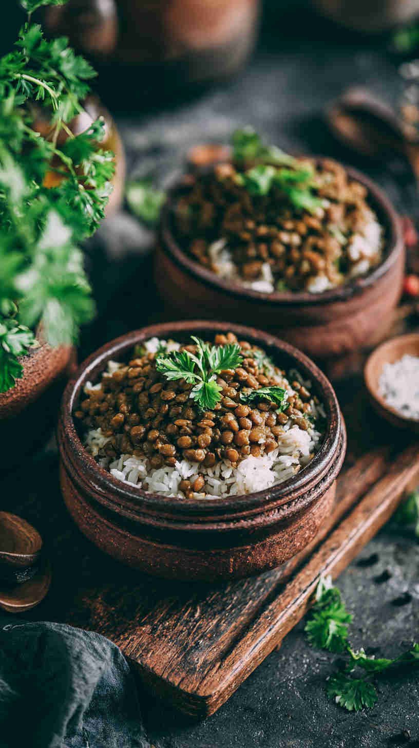 Crockpot Curried Lentils with Rice