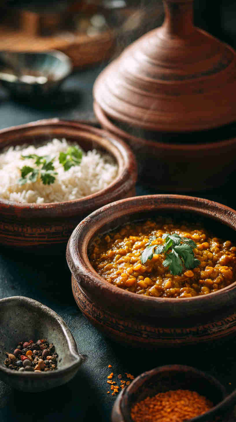 Crockpot Curried Lentils with Rice