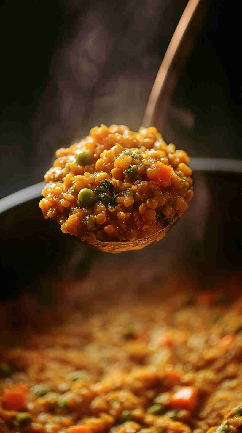 Crockpot Curried Lentils with Rice