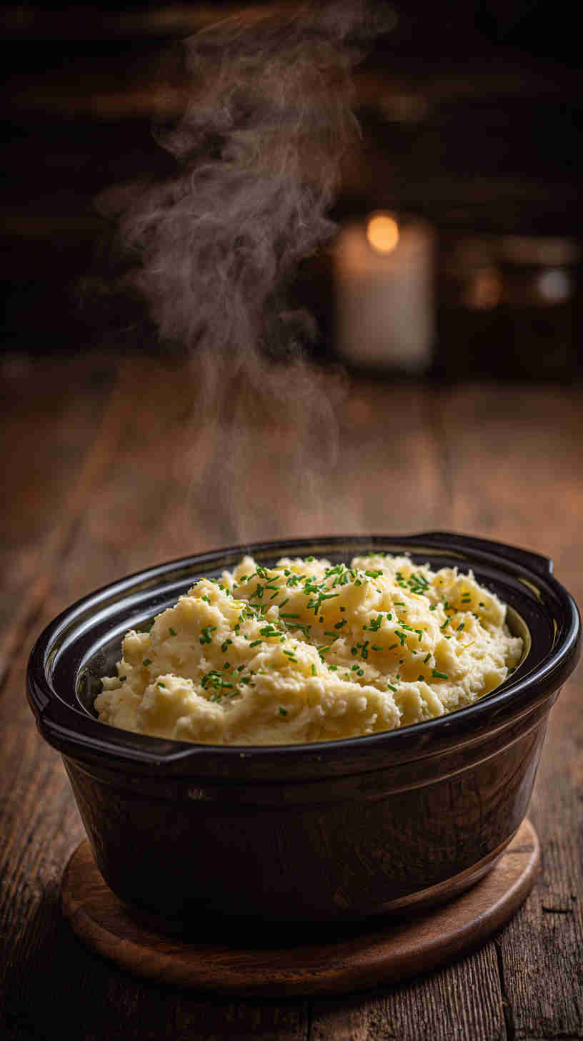 Crockpot Garlic Mashed Potatoes