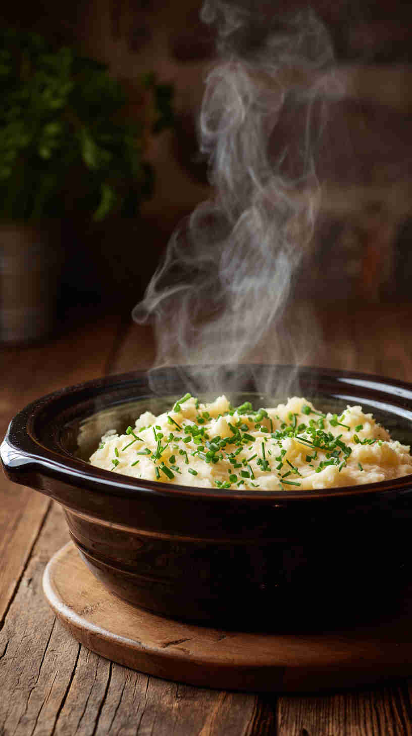 Crockpot Garlic Mashed Potatoes