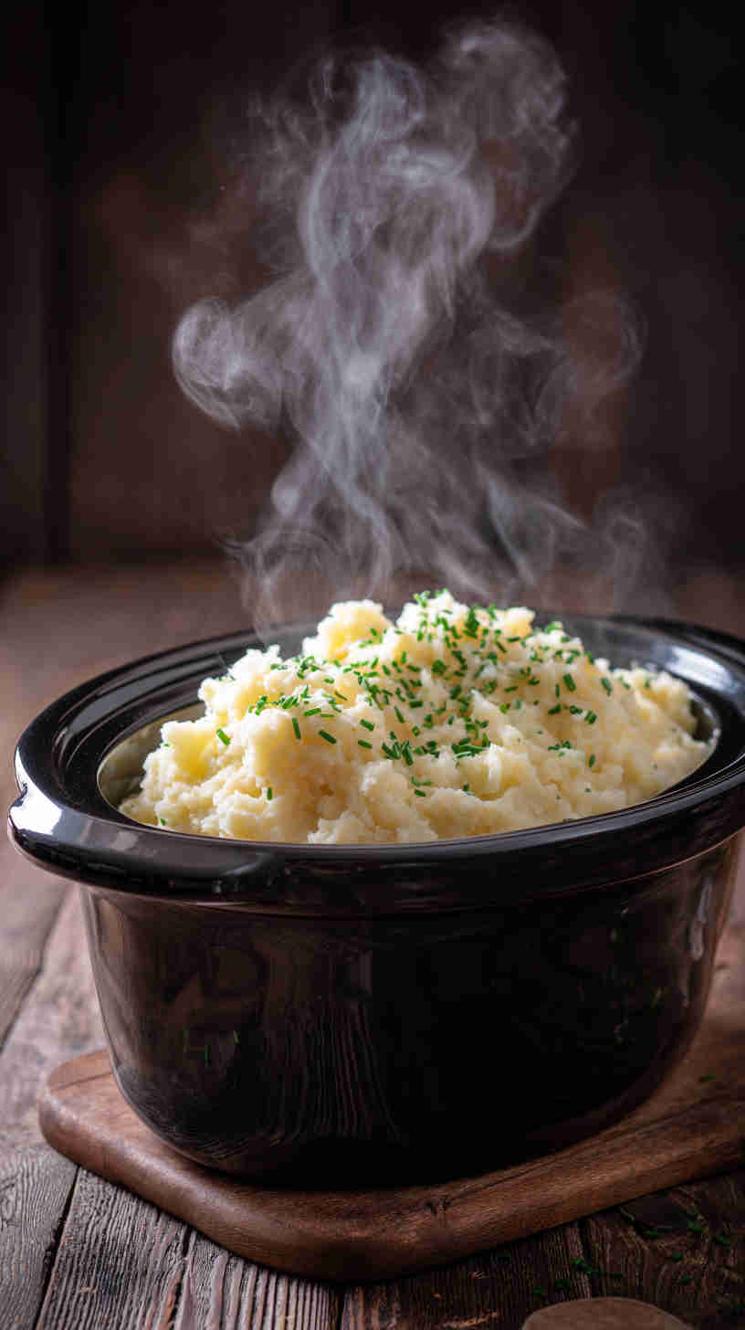 Crockpot Garlic Mashed Potatoes