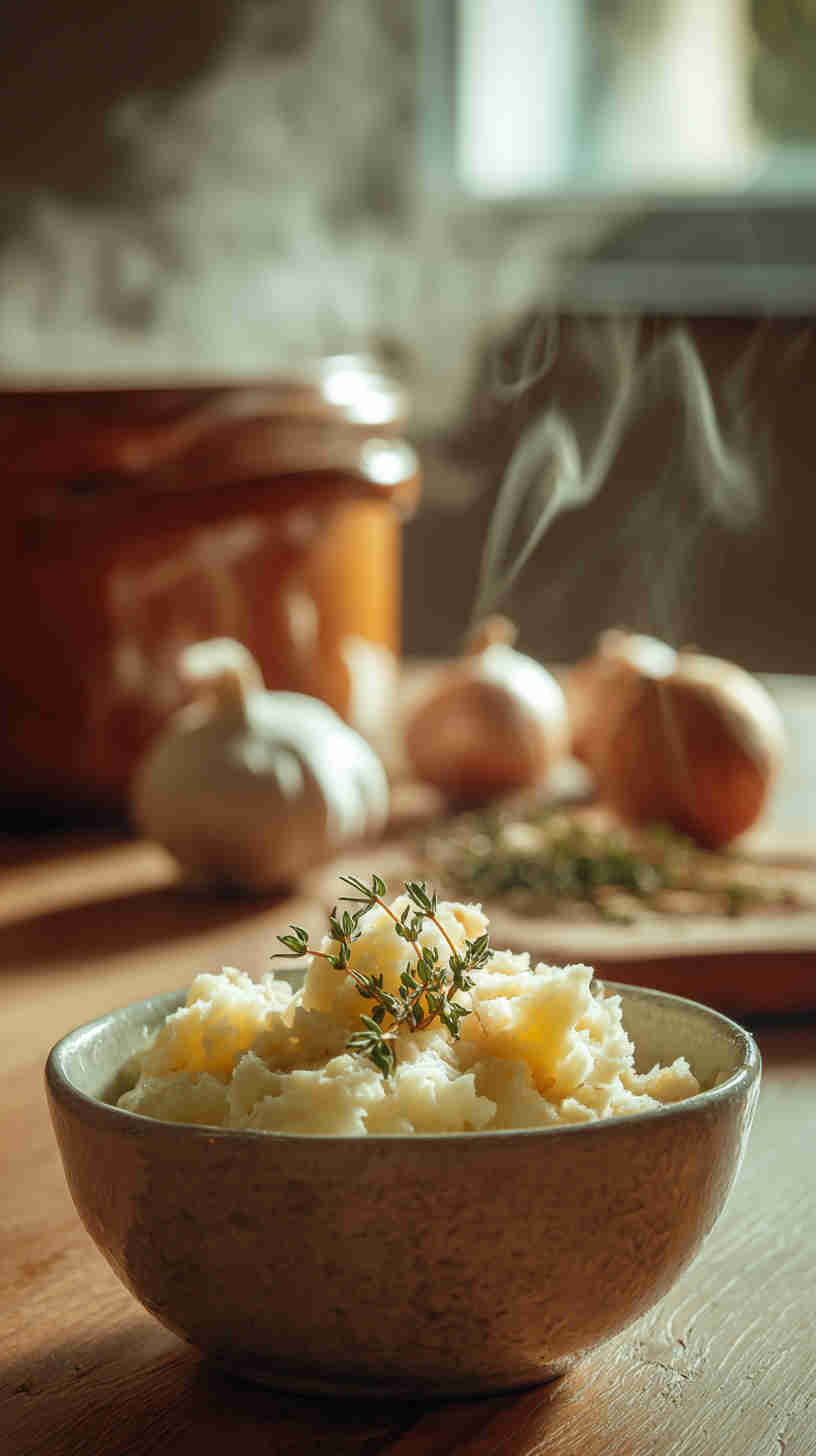 Crockpot Garlic Mashed Potatoes