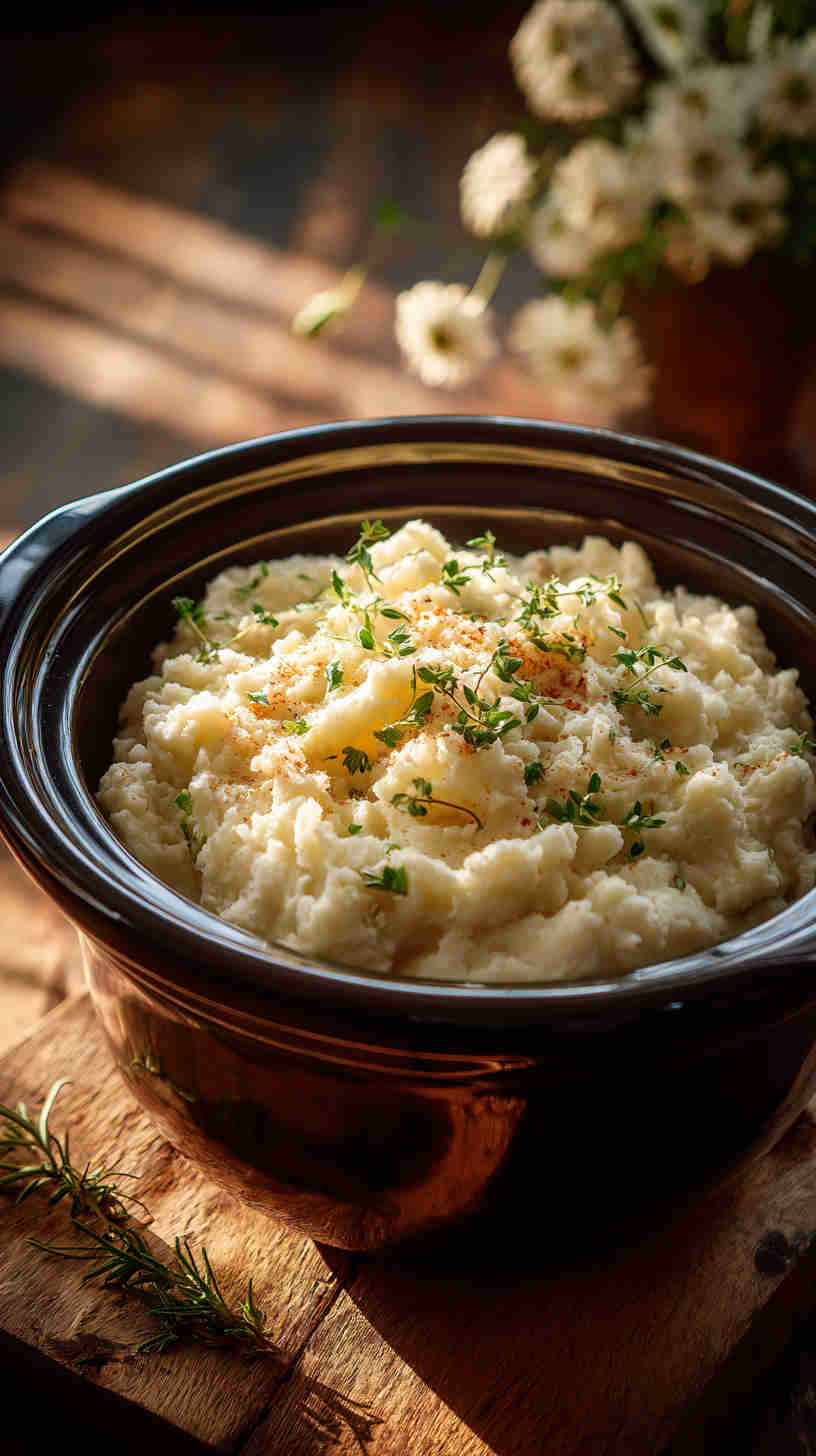 Crockpot Garlic Mashed Potatoes