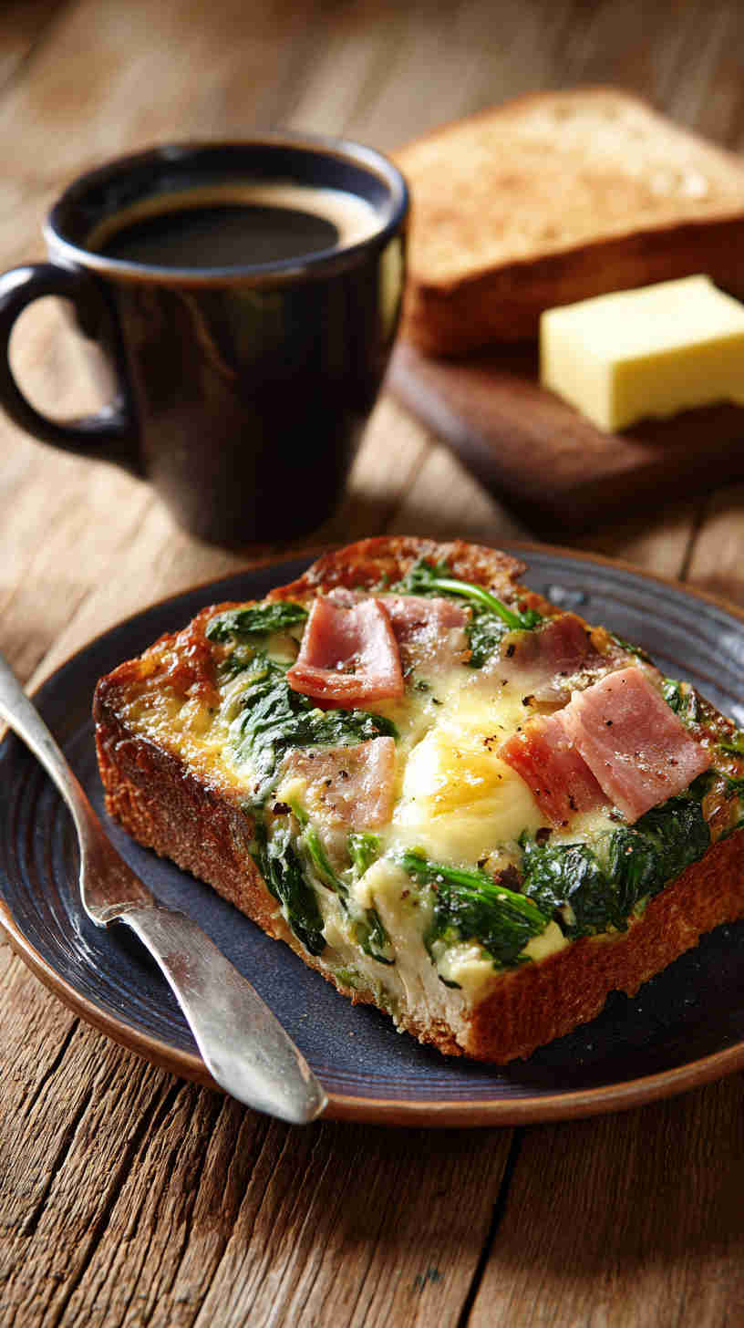 Crockpot Ham and Spinach Breakfast Casserole