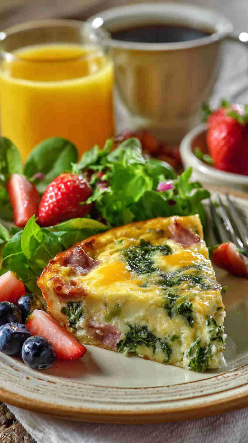 Crockpot Ham and Spinach Breakfast Casserole