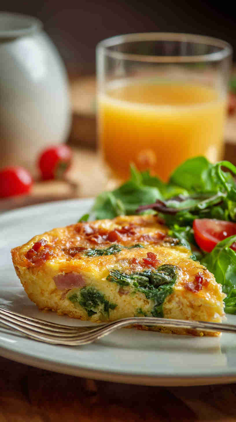 Crockpot Ham and Spinach Breakfast Casserole