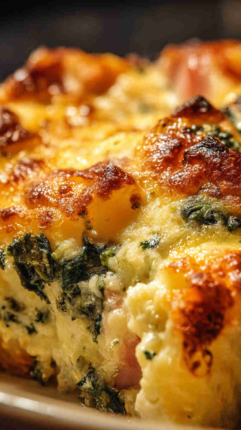 Crockpot Ham and Spinach Breakfast Casserole